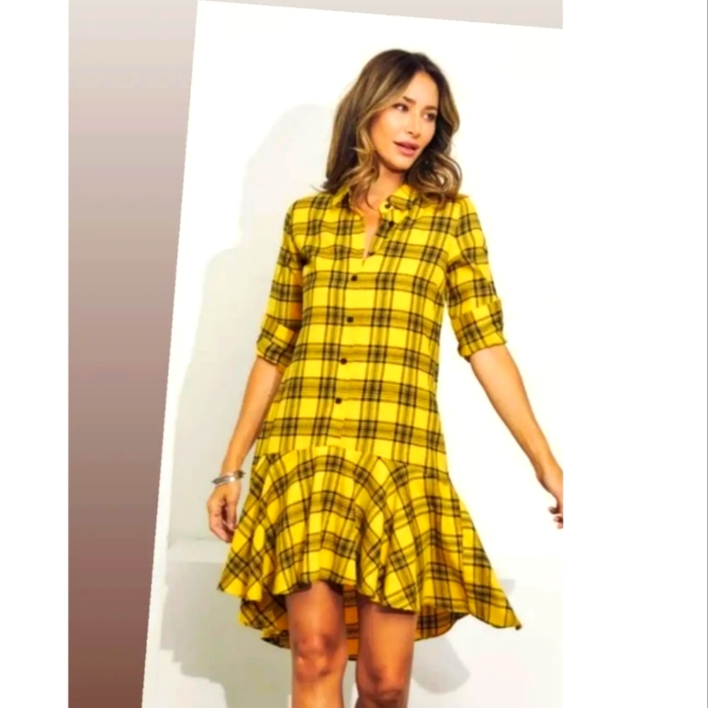 Yellow and black dress